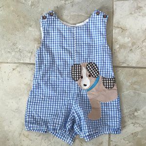 Checkered Dog Romper/Jon Jon Shortall